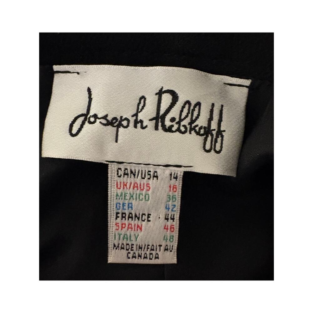 Joseph Ribkoff Classic Chiffon Overlay Black Flowy Pants Festive Holiday Party - Picture 9 of 11